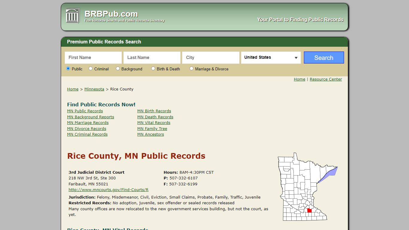 Rice County Public Records | Search Minnesota Government Databases